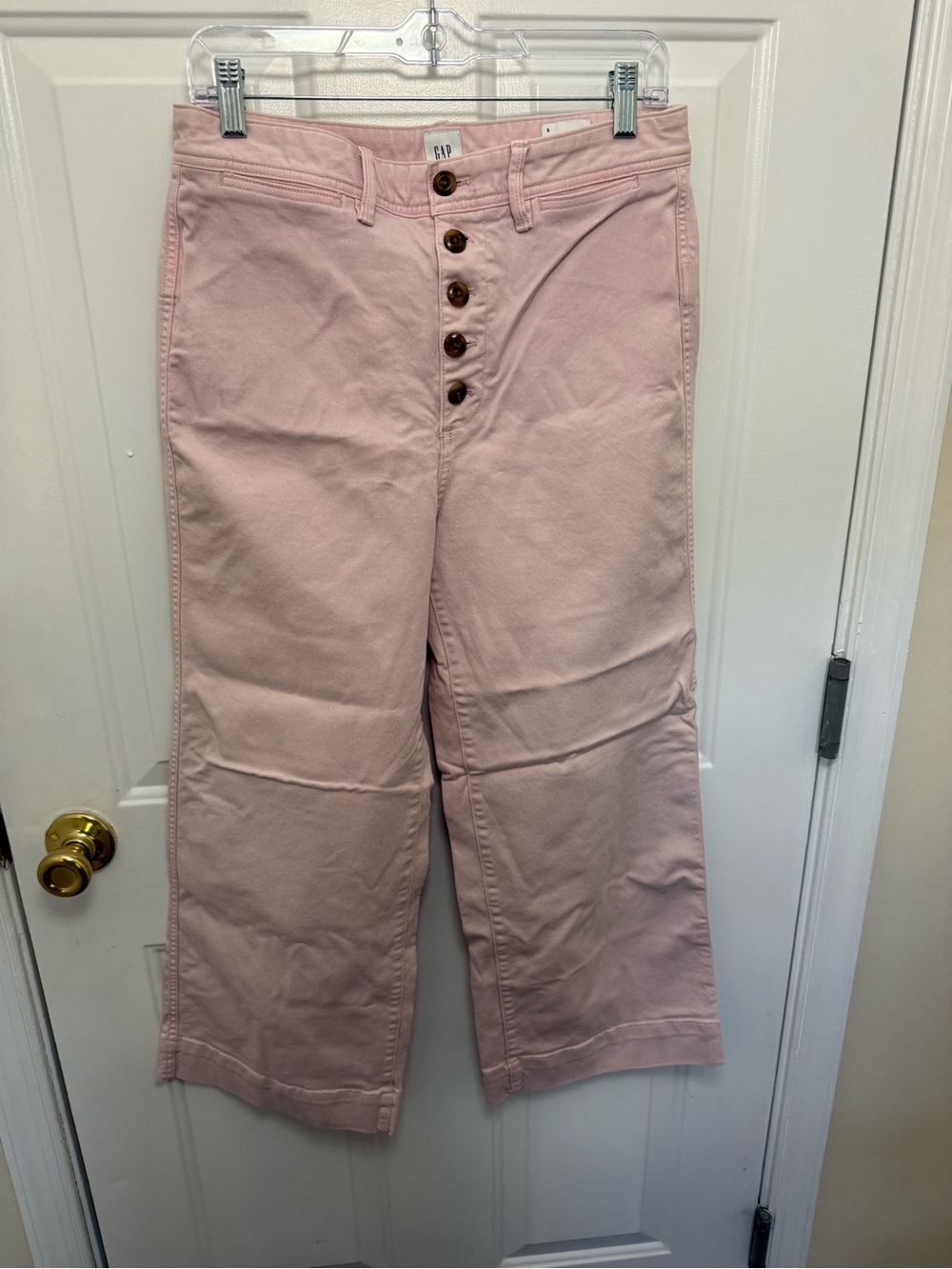 Gap Baby Pink Wide Leg High Waisted Trousers Size 8 Casual